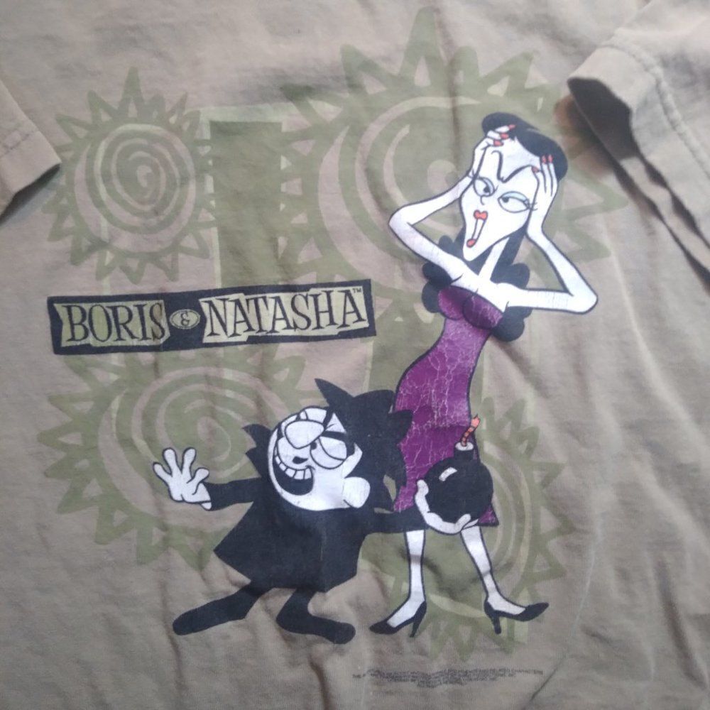 Vintage Boris & Natasha Rocky & Bulwinkle Cartoon Network T-Shirt